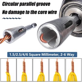 Saipor 2pcs 1/4" Hex Shank Wire Twister Tool for Drill, Wire Twisting and Stripping Tools, Spin-Twist Wire Connector Socket, Wire Nut Twister Wire Twisting Spinner, Cable Wire Stripper and Twister