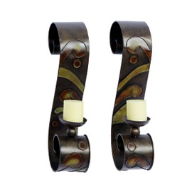 Deco 79 Traditional Metal Solid Wall Sconce, Set of 2 5"W, 19"H, Black