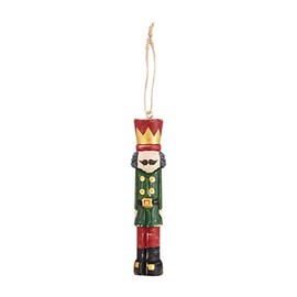 Mud Pie Wood Nutcracker Christmas Ornament, Merry, 6" x 1 1/2"