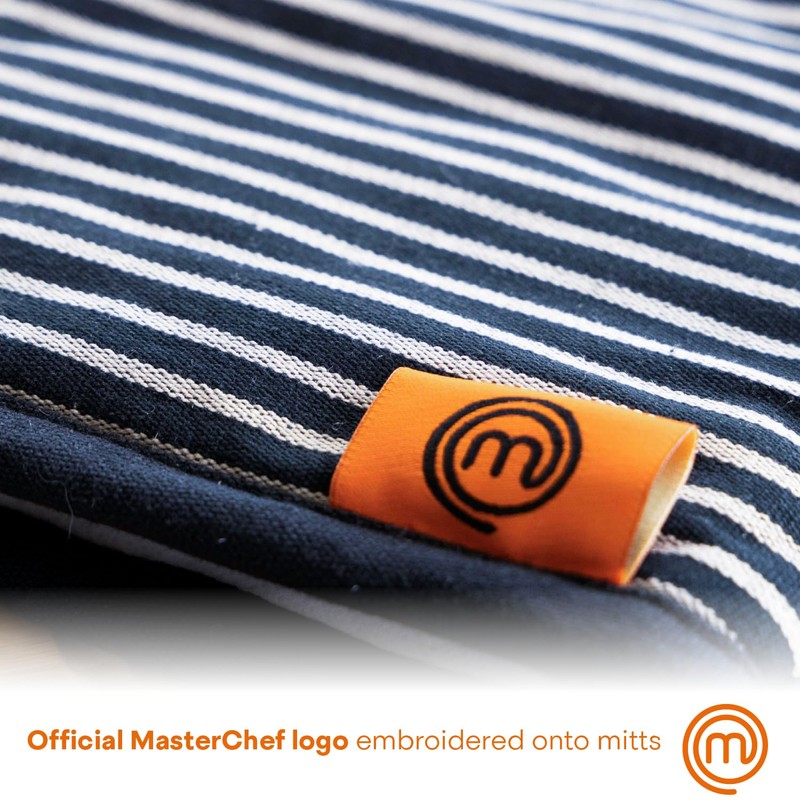 MasterChef Oven Mitts Heat Resistant, Set of 2 Baking Gloves,