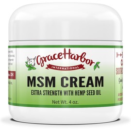 Grace Harbor MSM Cream – Skin, Joint & Muscle Rub with Goat Milk, Vitamin E & Essential Oils – Nourishing Skin Moisturizer, Anti-Aging Cream & Comforting Body Rub – 4 oz