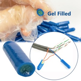 Qkansiw 1000pcs B-Connector Wire Telephone Alarm Wire Crimp Beanies Splices for Low Voltage (Blue-Type I)