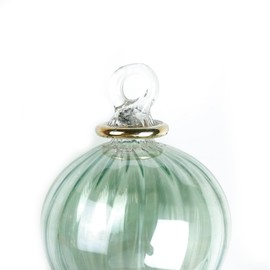 Large size Christmas Ornament Egyptian glass blown handmade art glass Green Color With Gold line ornaments Christmas large size Witches glass ball hanging ornaments Blown glass Christmas tree ornament