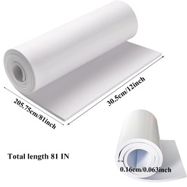 Saim Foam Padding Adhesive, Closed Cell Foam Sheet Roll 81x12x0.063 Inch- Multi-Function Insulation, Soundproofing, and Weatherproof for DIY Projects, Gaskets, Crafts, and Costume - White