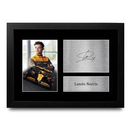 HWC Trading Lando Norris Gifts Printed Signed Autograph Picture for F1 Formula 1 Racing Fans - A4 Framed