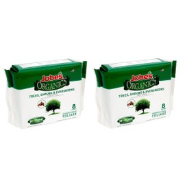 Jobe’s Organics Tree Fertilizer Spikes, 5-5-5 Time Release Fertilizer for All Shrubs & Trees, 2 Pack (10 Spikes per Package)