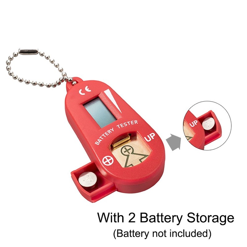 Hearing Aid Battery Testers with Spare Battery Storage Compartment (Red)