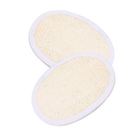 NOLITOY 2pcs Bath Towel Loofah Scrub Pad Loofah Exfoliating Pad Face Exfoliator Pad Bath Loofahs Sponge Natural Sea Sponge Loofah Dish Sponge Kitchen Cleaning Loofah Cleaning Sponges Beige