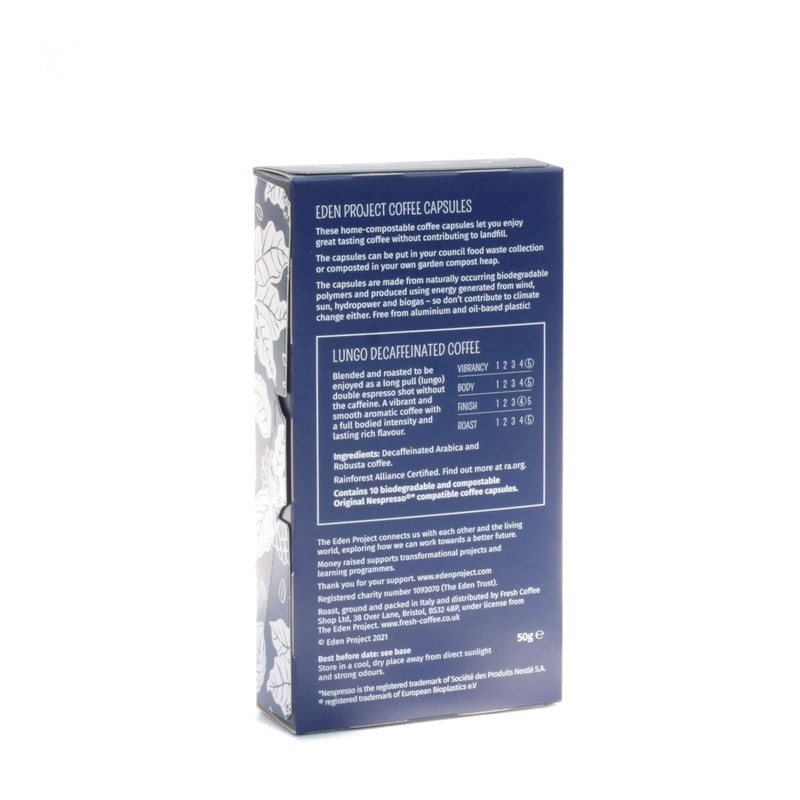 THE EDEN PROJECT 30 Lungo Decaf Nespresso Compatible Coffee Pods