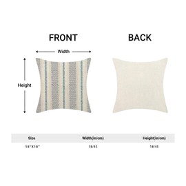 Yxuiyal Boho Pillow Covers 18x18 Set of 2 Blue Abstract Throw Pillow Covers Outdoor Decorations Modern Minimalism Decorative Pillowcase Farmhouse Linen Cushion Case for Home Sofa Couch Decor