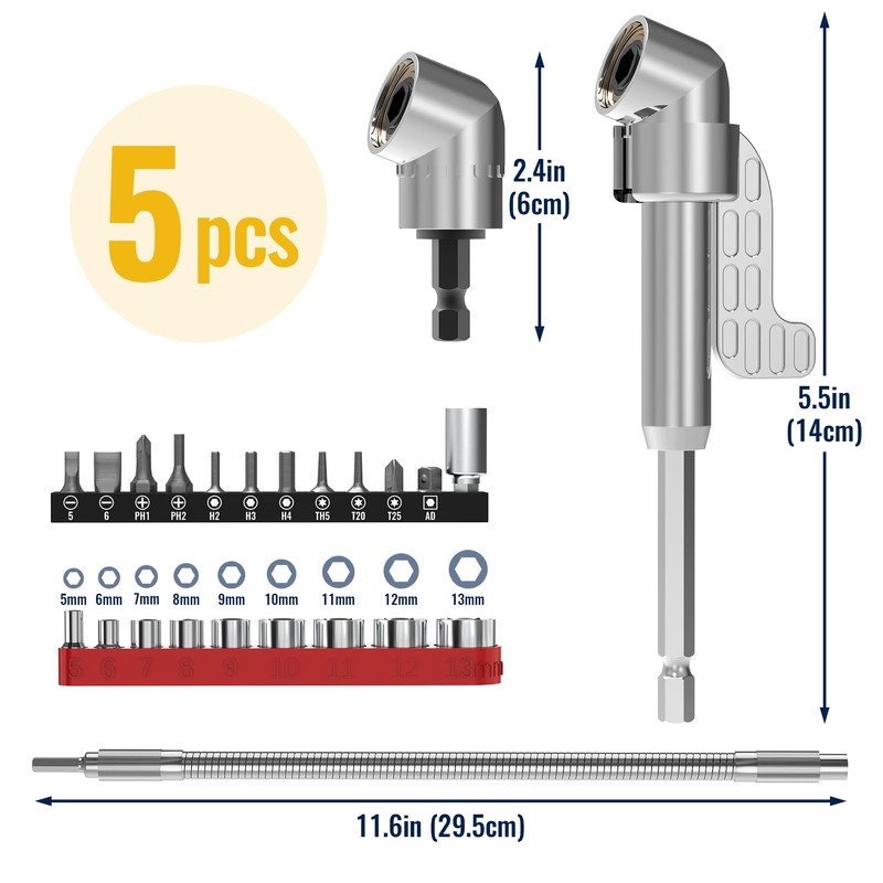 Tomorotec Flexible Drill Bit Extension Kit for Automotive Repairs, Home