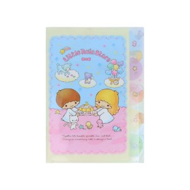 Sunstar Stationery S2173786 Sanrio Character Clear File, 5 Pockets, Little Twin Stars 50th Anniversary TS Retro
