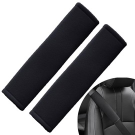 Car Seat Belt Pads, Pack of 2 Seat Belt Pads, Premium Seat Belt Protectors, Children's Car Shoulder Protection, Car Seat Belt Shoulder Pads, for Travel, More Comfort on Travel, Black