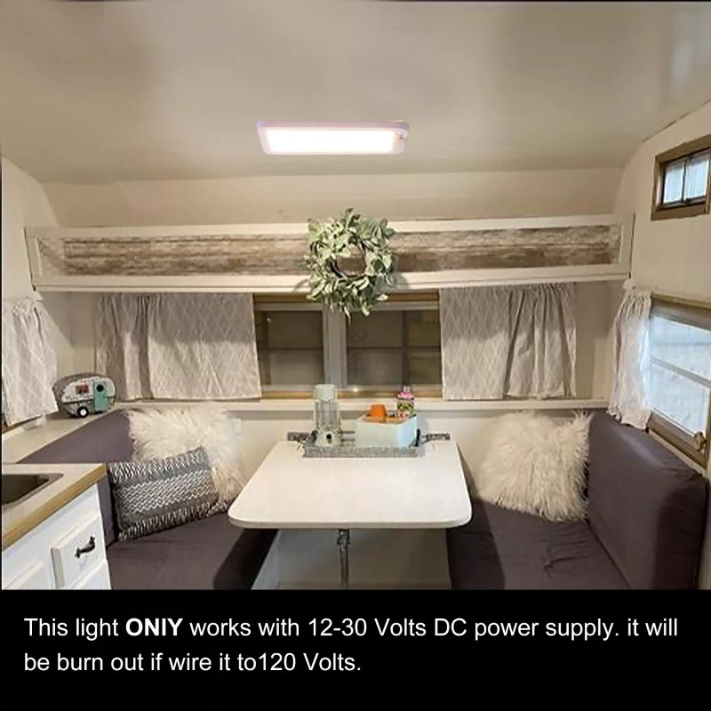 Facon Dimmable 12-30V LED RV Camper Interior Lamp Ceiling Dome