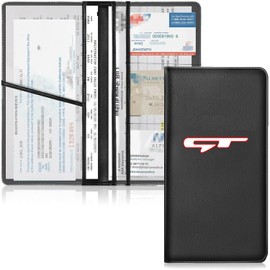 DEWILLO Leather Car Registration and Insurance Cards Holder, Vehicle Glove Box Car Organizer Documents License Compatible with Kia K3 Forte Cerato GT GT-LINE Auto Interior Accessories (For GT)