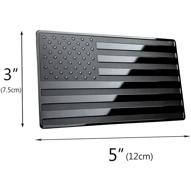 US Black Flag Fender Emblem for Cars, Trucks 5"x3" 1pcs