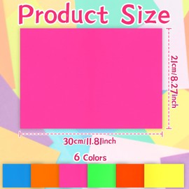 Cinvo 30 Pack Neon Paper Sheets Colored Poster Boards Fluorescent Paper Bright A4 Thick Cardstock 250 GSM Double-Sided Color Paper Reflective for Cardmaking Signs Party Decor DIY Craft (6 Colors)