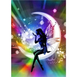 eGoodn Diamond Painting Kit for Adults 12x16 Inches / 30x40cm Butterfly Fairy Moon Girl Diamond Art Beginner DIY Crafts Kit Full Round Drill