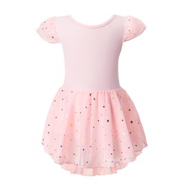 Tutu. kk Girls Ballet Leotards with Sparkly Glitter Skirts Toddler Ballerina Outfit Crisscross Back Dance Dress Pink 2-3T