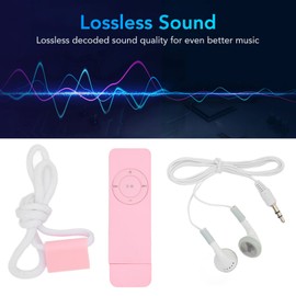 MP3 Player with Speaker, FM Radio, Headphones, Playback Lossless Music Player Up to 64GB, Portable MP3 Music Player for Students Travel(Pink)