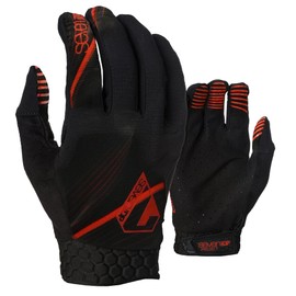 7 iDP Project Full Finger MTB Cycling Racing Gloves (Black/Red Felt, L)