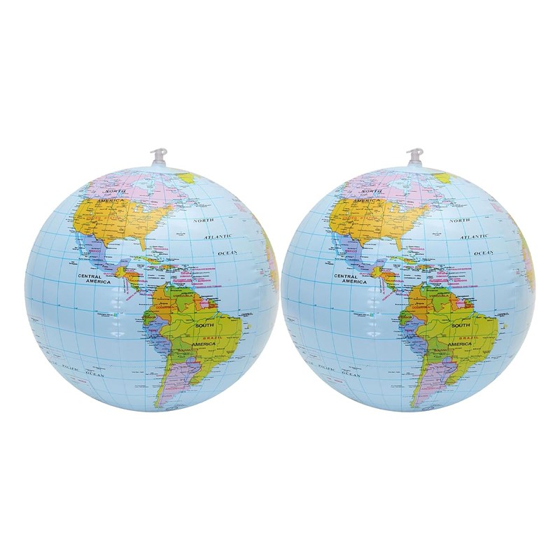 Sarini 2PCS Inflatable world globe, inflatable globe, water polo world