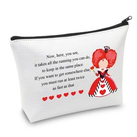 CMNIM Alice Through The Looking-Glass Inspired Queen of Red Hearts Makeup Bag Redqueen Merchandise Gift for Alice Movie Fans (Queen of Red Hearts MB)