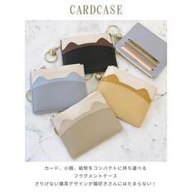 Suitcase Company TAOMICIC Card Case, Fragment Case, Pass Case, Women's, Large Capacity, Thin, Slim, Mini Wallet, Coin Purse, Stylish, Cat Ears, Black