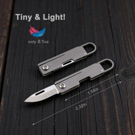 Joycube Titanium Alloy Small Pocket Knife for Women and Men, Mini Folding Knives, Tiny Cute EDC Box Cutter, Gifts Stocking Stuffers