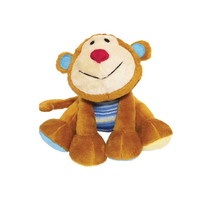 Rosewood Marvin Monkey Dog Toy, brown/tan/blue for All Breed Sizes
