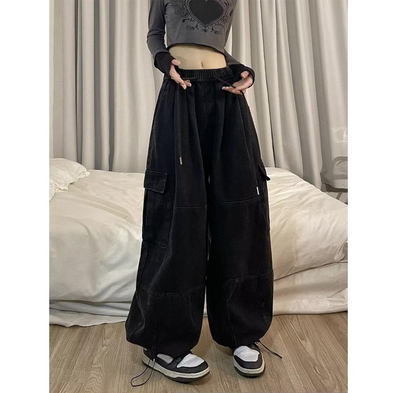 PEAINJ Baggy Cargo Pants for Women Men Y2k Wide Leg