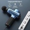 Pistola Masaje Muscular RENPHO Azul 5 Velocidades Portátil USB-C