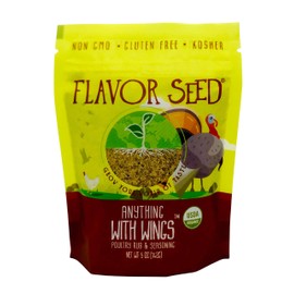 Flavor Seed Anything With Wings Organic Poultry Rub (5 oz) BBQ Fry Grill Roast Boil Egg Chicken Turkey Quail Pheasant Duck Vegetables All Purpose Umami Savory Garlic Herb Spices Dressing Seasoning