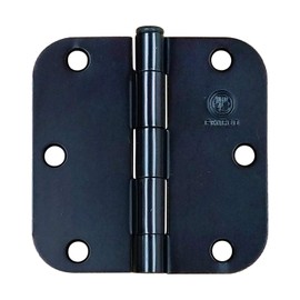 Black Door Hinges 3.5 Inch with 5/8 Inch Radius Penrod Interior, 2 Pack