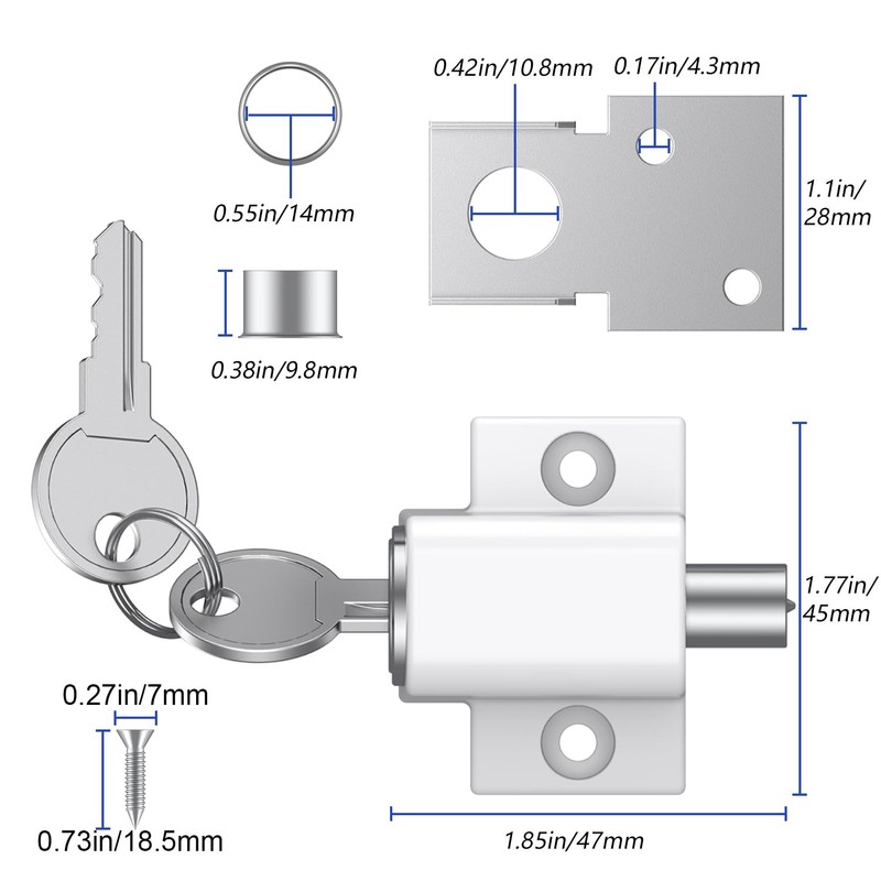 2 Pcs Sliding Door Window Locks, Window Locks for Horizontal