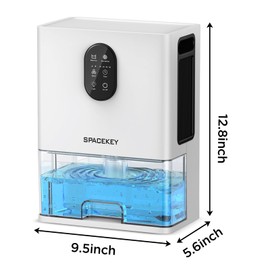 Dehumidifier, 106 OZ Water Tank (1000 sq.ft) Dehumidifiers for Home, Quiet Dehumidifier for Bathroom Bedroom Basement RV with Timer Setting, Auto Shut Off, 7 Colors LED Light, Sleep Modes, White