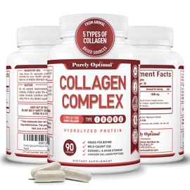 Premium Multi Collagen Peptide Capsules (Types I,II,III,V,X) - Anti-Aging Formula, Healthy Skin & Hair, Strong Joints, Bones & Nails - Hydrolyzed Protein Supplement for Men and Women - 30 Day Supply