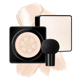 Air Cushion CC Cream Mushroom Head - Moisturizing Screw Lid Concealer Makeup Base Create Long-Lasting & Waterproof Makeup, Cushion Foundation Full Coverage for All Skin Types (Ivory)