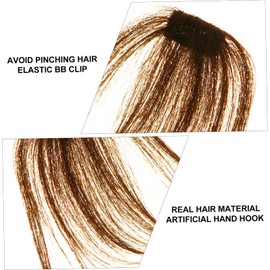 VICASKY Human Hair Extensions Air Bangs Wig Clip Fringe Bangs Natural Hair Extension for Women