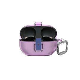 TSVSXS Secure Lock Clear Compatible with Sony WF-1000XM5 Case Cover with Keychain, Soft TPU Shockproof Protective Skin Case for Sony XM5 Wireless