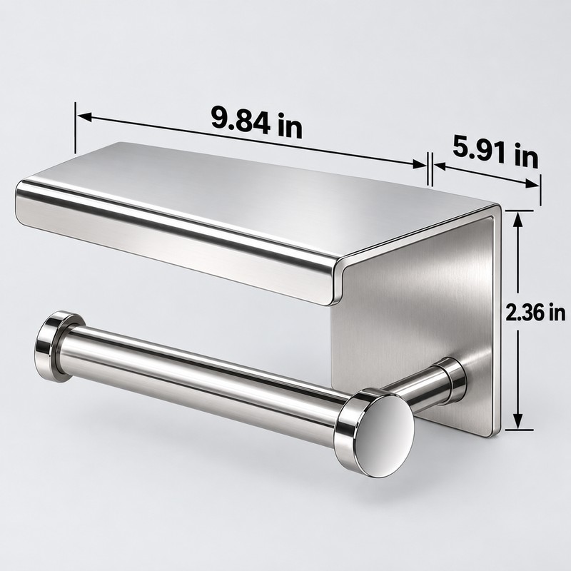 Stainless Steel No-Drill Paper Towel Holder – Wall-Mounted Kitchen Roll