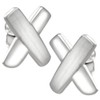 Vinani OWX Stud Earrings Cross Matt Shiny 925 Sterling Silver,