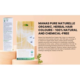 Manas Pure Naturelle Pure Organic Herbal Hair Colour - Natural Hair Dye for Men and Women with 100% Grey Coverage (Golden Blonde)