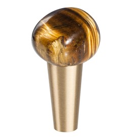 Rockcloud Natural Tiger's Eye Stone Cabinet Knobs, Door Pull Handles for Dresser Cupboard Wardrobe, Handcrafted Crystals Hooks Wall Mounted Organizer Hangers for Coat Hat Rack Hat, Pack of 2