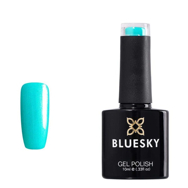 Bluesky Bluesky Gel Polish, Hotski to Tchotchke, 80529, 10 ml, Gel Soluble Nail Polish, Blue, Turquoise, Neon (Curing under UV/LED Lamp Required) Pack (x)