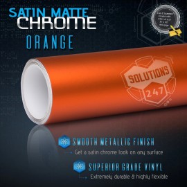 Solutions 60"x72" In Orange Satin Matte Chrome Metallic Vinyl Wrap Sticker Air Bubble Free