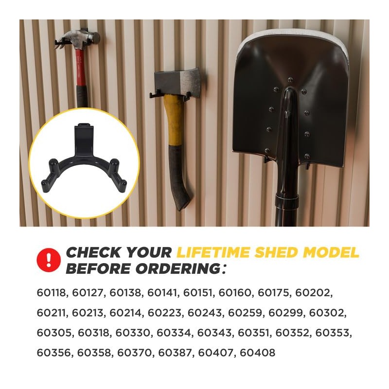 LITGURU Tool Hook for Lifetime Shed Accessories: 12 Pcs ABS