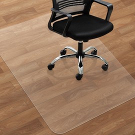 SHAREWIN Office Chair Mat for Hardwood Floor, 48"×36" Transparent Home Floor Protector Mat for Rolling Chairs, Anti-Slip Plastic Under Desk Computer Mats Easy Glide on Hard Floors, Rectangle