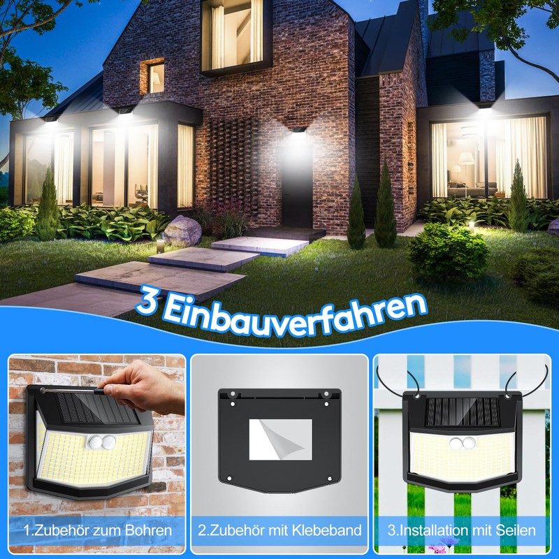 Solar Light Outdoor Motion Sensor 248 LED Solar Outdoor Spotlight