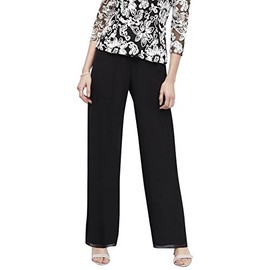 Alex Evenings Women's Straight Leg Dress Pant (Petite Regular Plus Sizes), Black, M